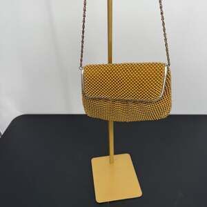 Vintage Gold Mesh Evening Clutch Purse